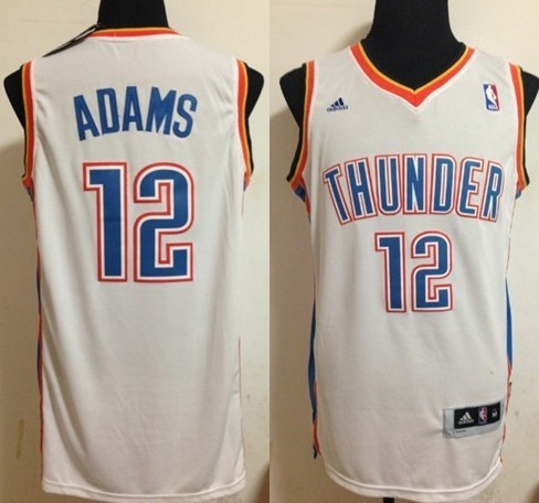 NBA Oklahoma City Thunder 12 Steven Adams New Revolution 30 Swingman Home White Jersey