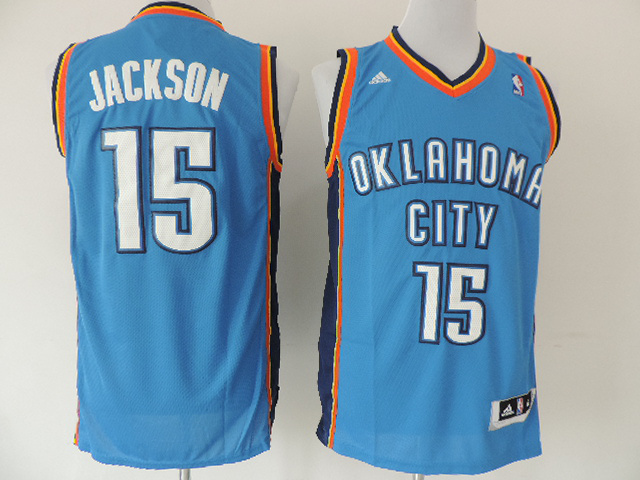 NBA Oklahoma City Thunder 13 Reggie Jackson New Revolution 30 Swingman Road Blue Jersey