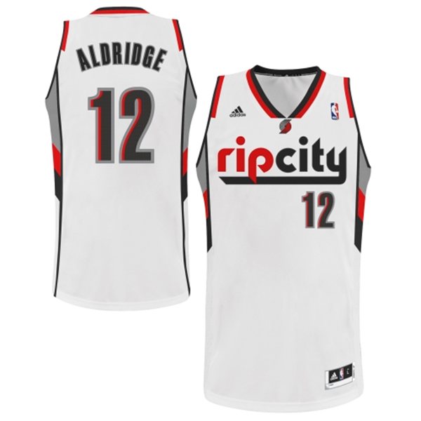 NBA Portland Trail Blazers 12 Lamarcus Aldridge Pride Fashion New Revolution 30 Swingman Rip City White Jersey