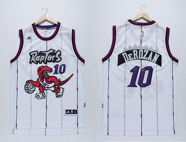NBA Toronto Raptors 10 DeMar DeRozan New Revolution 30 Swingman Soul Throwback White Jersey