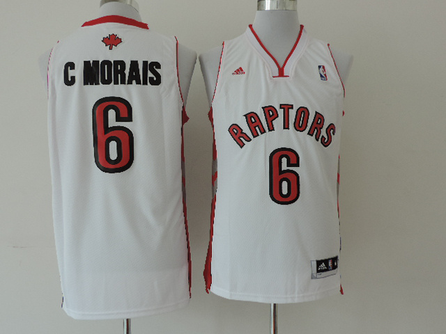 NBA Toronto Raptors 6 Carlos Morais New Revolution 30 Swingman Home White Jersey
