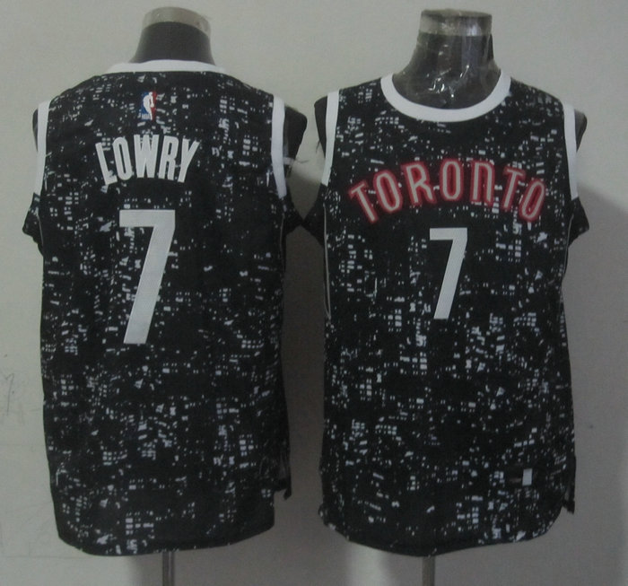 NBA Toronto Raptors 7 Kyle Lowry Black City Luminous Jersey
