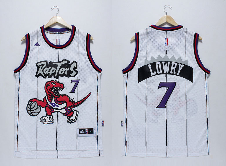 NBA Toronto Raptors 7 Kyle Lowry New Revolution 30 Swingman Soul Throwback White Jersey
