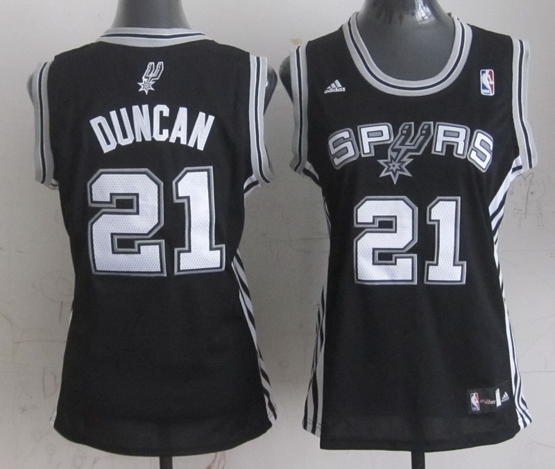 NBA Women San Antonio Spurs 21 Tim Duncan New Revolution 30 Swingman Black Jersey