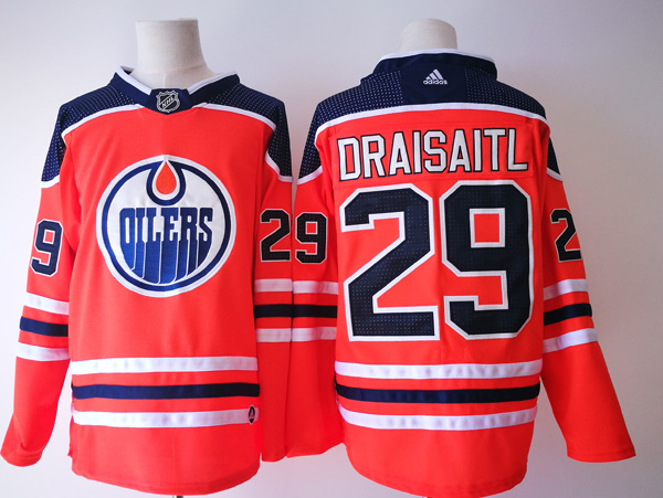 NHL Edmonton Oilers #29 Leon Draisaitl Orange Home Authentic Stitched NHL Jersey