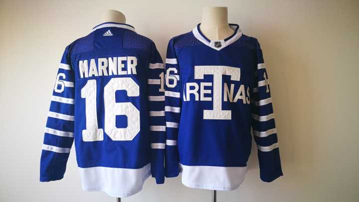 NHL Toronto Maple Leafs 16 Mitch Marner Blue Throwback Ice Hockey Jerseys