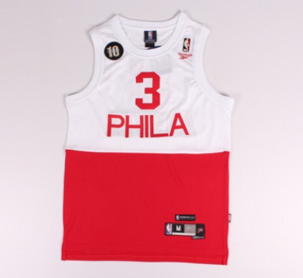 Philadelphia 76ers 3 Allen Iverson The Answer Nickname Soul Swingman White Red Jersey