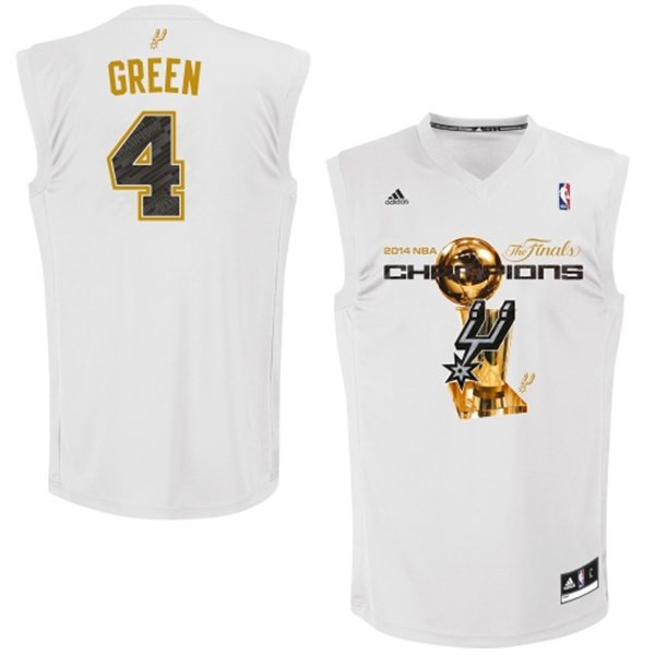 San Antonio Spurs 4 Danny Green 2014 NBA Finals Champions White Jersey