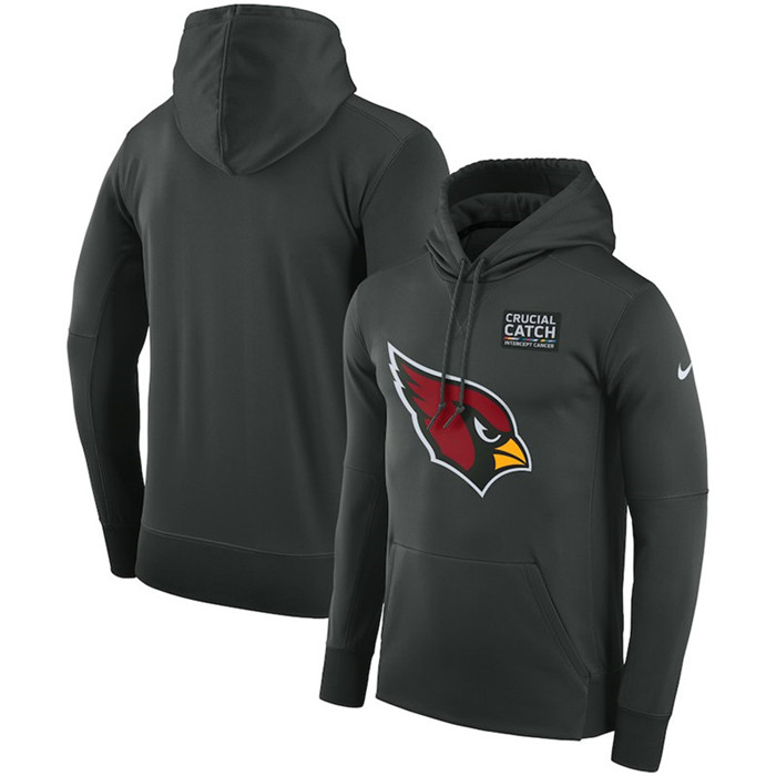 Arizona Cardinals Anthracite Crucial Catch Performance Hoodie