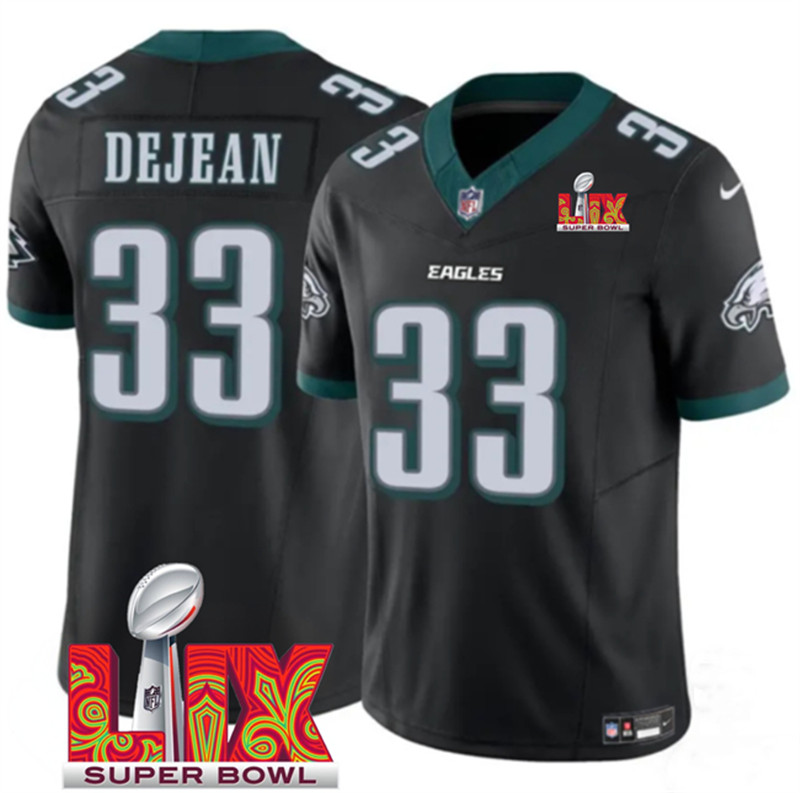 Big Size Men's Philadelphia Eagles 33 Cooper DeJean Black 2025 Super Bowl LIX Patch New F.U.S.E. Vapor Untouchable Limited Stitched Football Jersey