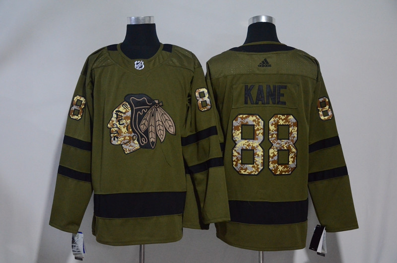 Blackhawks 88 Patrick Kane Olive Jersey