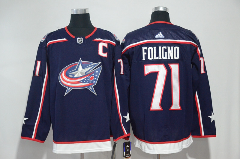Blue Jackets 71 Nick Foligno Navy Jersey