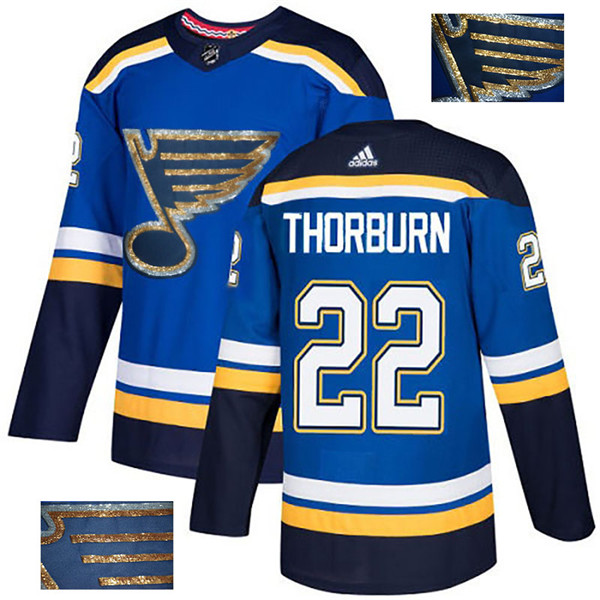 Blues 22 Chris Thorburn Blue Glittery Edition Jersey
