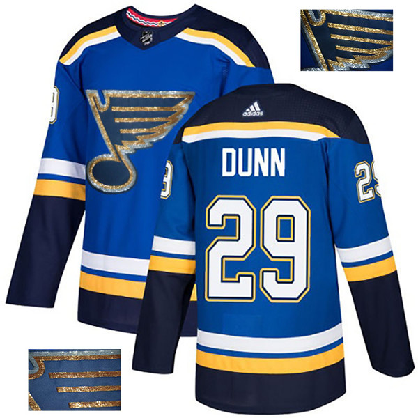 Blues 29 Vince Dunn Blue Glittery Edition Jersey