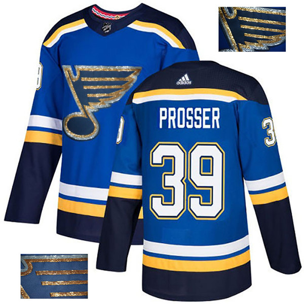 Blues 39 Nate Prosser Blue Glittery Edition Jersey