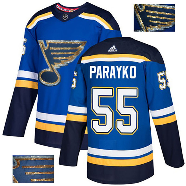 Blues 55 Colton Parayko Blue Glittery Edition Jersey