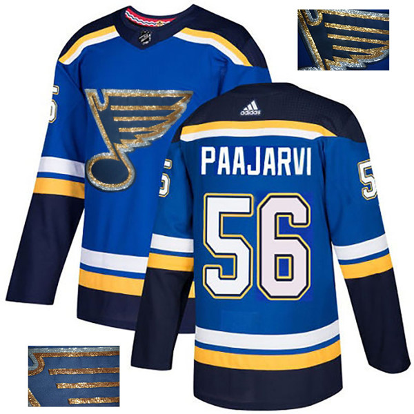 Blues 56 Magnus Paajarvi Blue Glittery Edition Jersey
