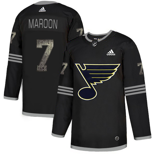 Blues 7 Patrick Maroon Black Shadow Jersey