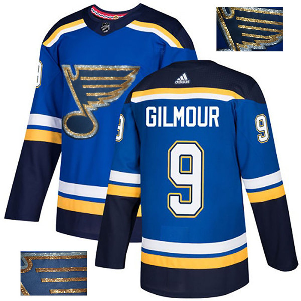 Blues 9 Doug Gilmour Blue Glittery Edition Jersey