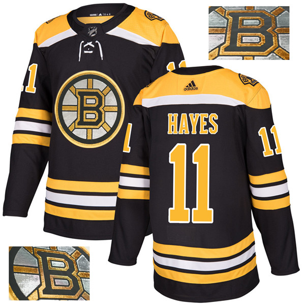 Bruins 11 Jimmy Hayes Black With Special Glittery Logo Jersey