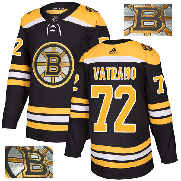 Bruins 72 Frank Vatrano Black With Special Glittery Logo Jersey