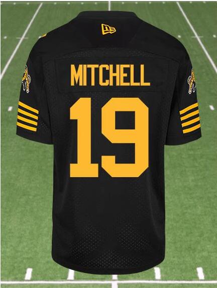 CFL Hamilton tiger cats 19 MITCHELL Black Crested Home Replica Jersey