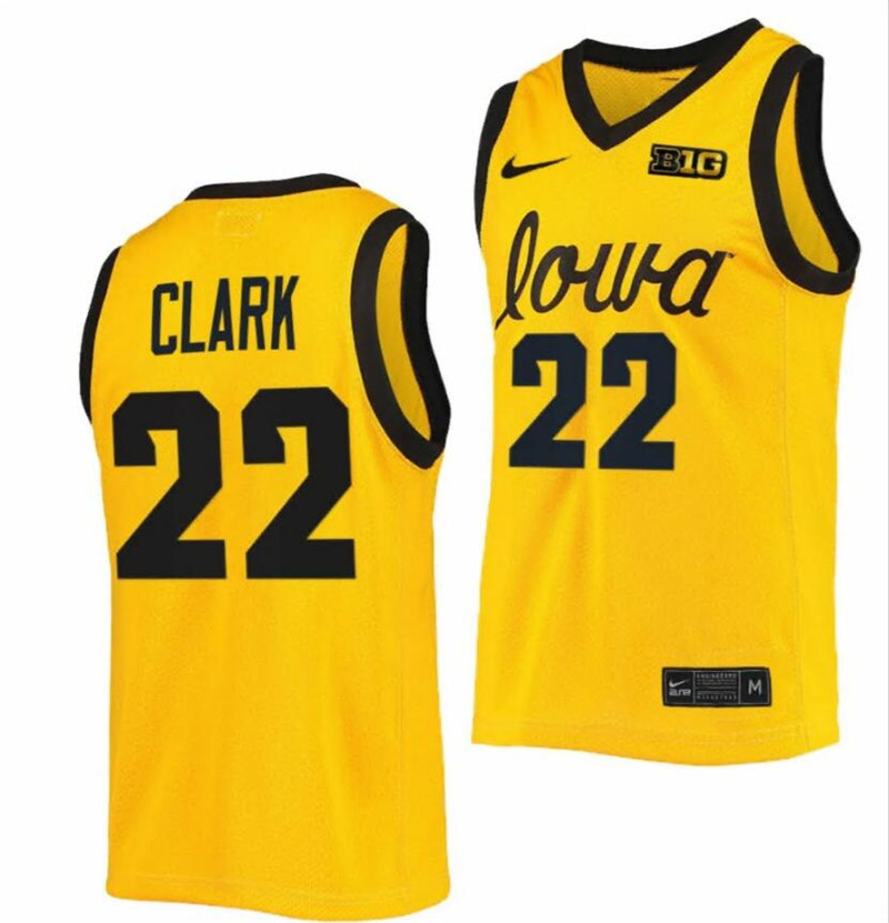 Caitlin Clark Jersey 22 Iowa Hawkeyes B1G Tournament Championship Gold 2022 1