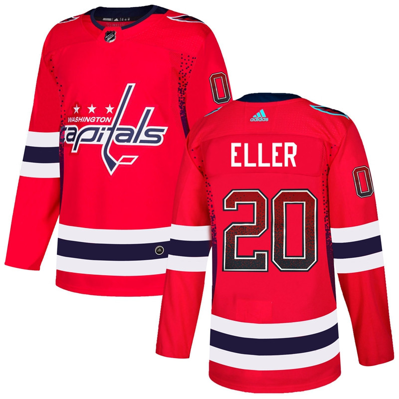 Capitals 20 Lars Eller Red Drift Fashion Jersey