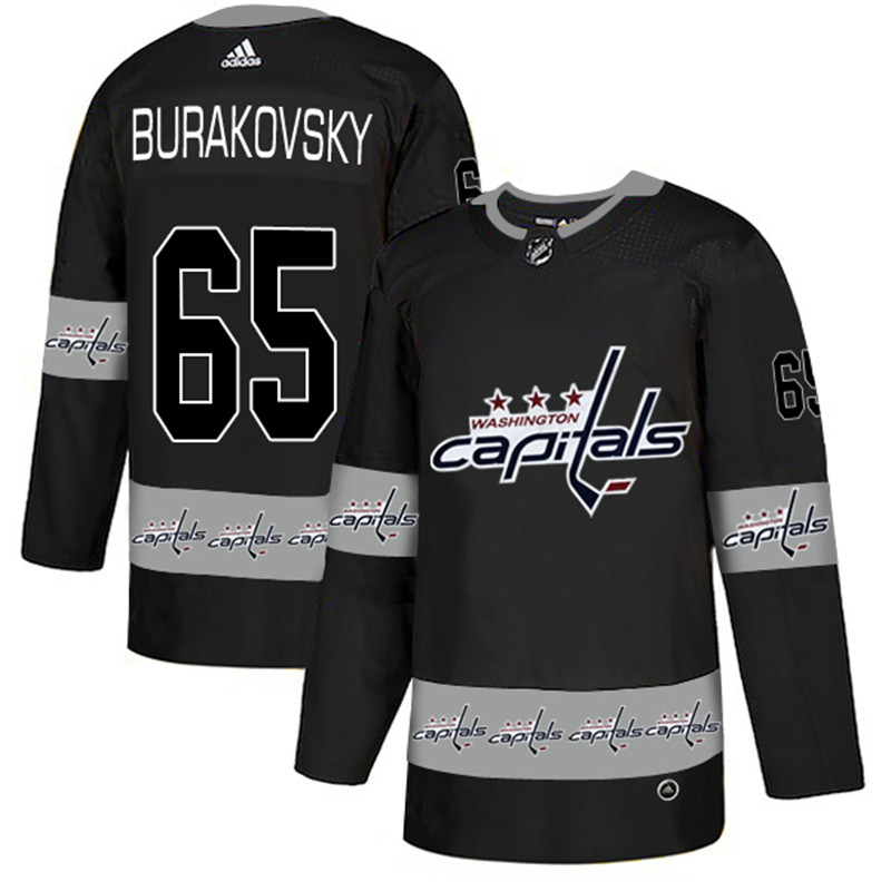 Capitals 65 Andre Burakovsky Black Team Logos Fashion Jersey