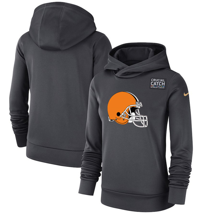 Cleveland Browns Anthracite Women's Crucial Catch Performance Hoodie