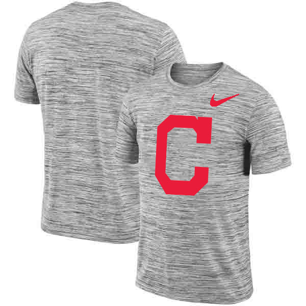 Cleveland Indians Heathered Black Sideline Legend Velocity Travel Performance T Shirt