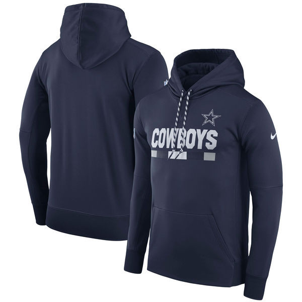 Dallas Cowboys Team Name Performance Pullover Hoodie Navy
