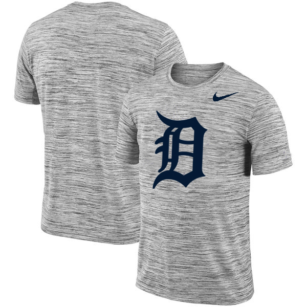 Detroit Tigers Heathered Black Sideline Legend Velocity Travel Performance T Shirt