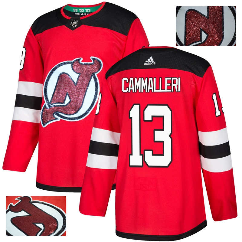 Devils 13 Mike Cammalleri Red With Special Glittery Logo Jersey