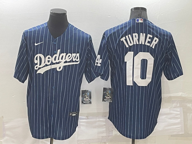 Dodgers 10 Justin Turner Blue Nike Throwback Cool Base Jersey