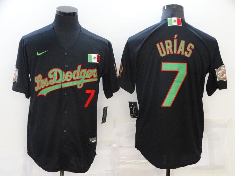 Dodgers 7 Julio Urias Black Mexico Cool Base Jersey