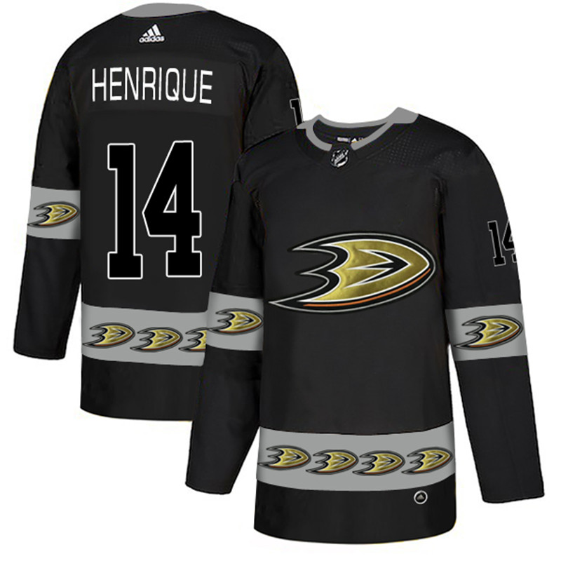 Ducks 14 Adam Henrique Black Team Logos Fashion Jersey