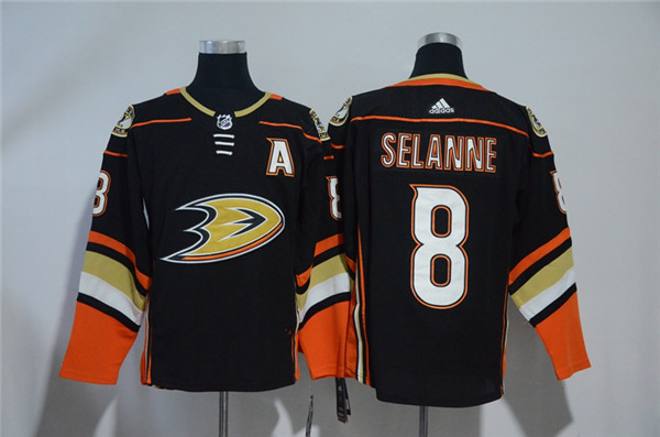 Ducks 8 Teemu Selanne Black jersey