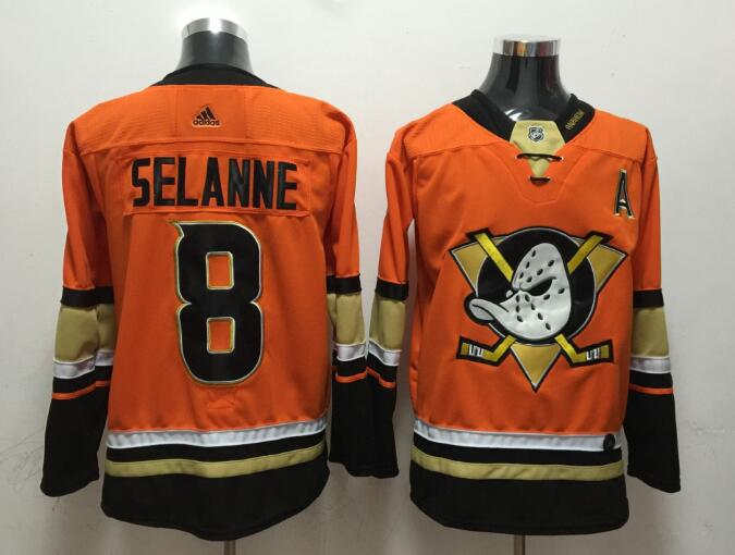 Ducks 8 Teemu Selanne Orange Jersey