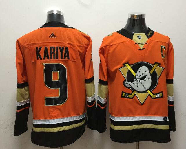 Ducks 9 Paul Kariya Orange Jersey