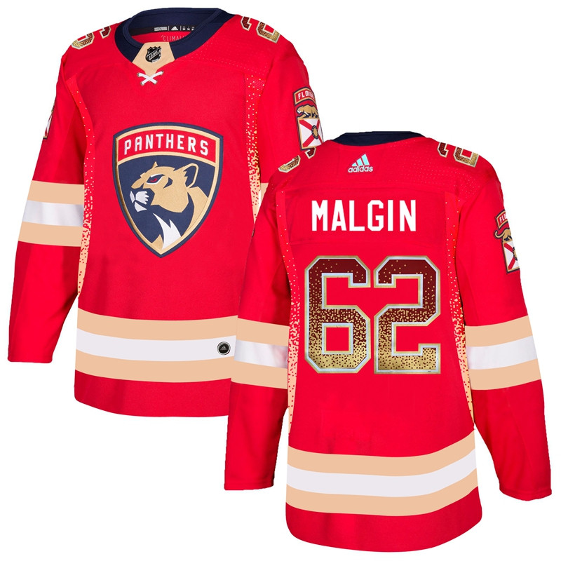 Florida Panthers 62 Denis Malgin Red Drift Fashion Jersey