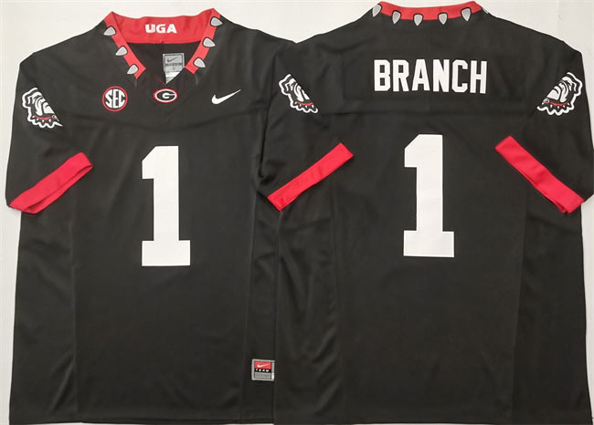 Georgia Bulldogs 1 Zachariah Branch Black 2025 F.U.S.E. Stitched Jersey