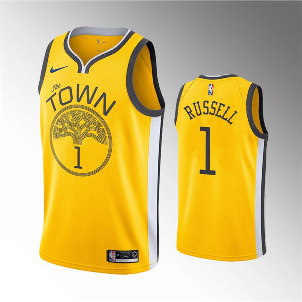 Golden State Warriors #1 D'Angelo Russell 2019 20 Earned Jersey Yellow