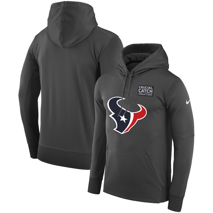 Houston Texans Anthracite Crucial Catch Performance Hoodie