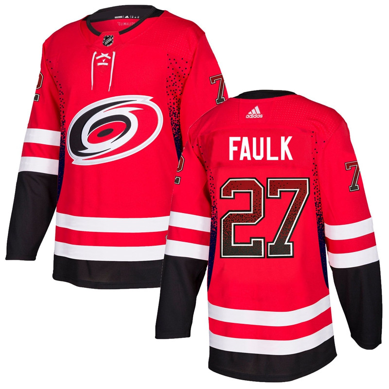 Hurricanes 27 Justin Faulk Red Drift Fashion Jersey