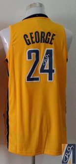 Indiana Pacers Revolution 30 Autographed 24 Paul George Yellow Stitched NBA Jersey