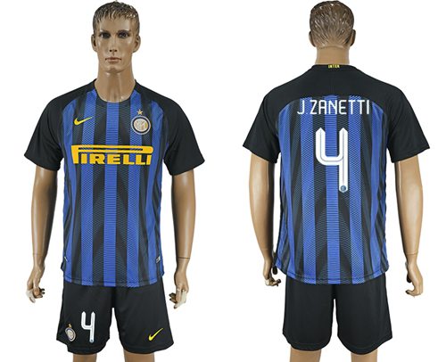 Inter Milan 4 JZanetti Home Soccer Club Jersey
