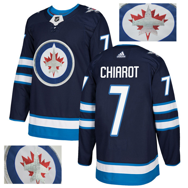 Jets 7 Ben Chiarot Navy With Special Glittery Logo  Jersey