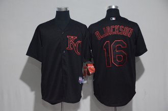 Kansas City Royals Mens Jerseys 16 Paulo Orlando Black Cool Base Baseball Jerseys