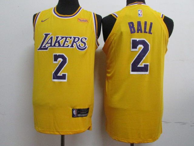 Lakers 2 Lonzo Ball Gold 2018 19 Authentic Jersey